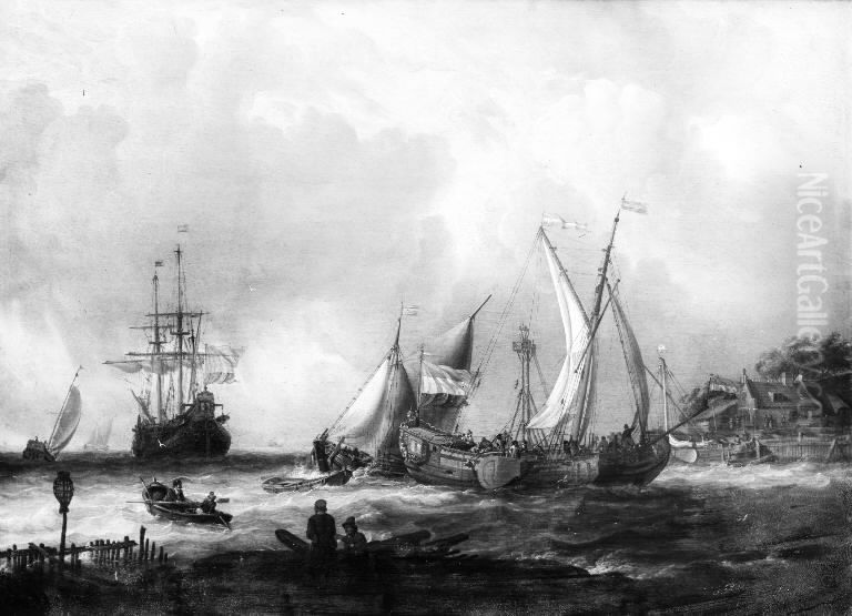 Showers on the Sea Oil Painting by Abraham Storck