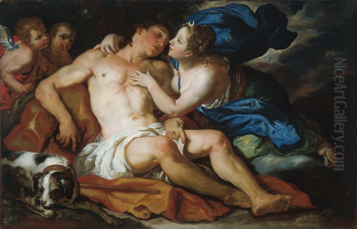 Diana and Endymion Oil Painting by Johann Michael Rottmayr