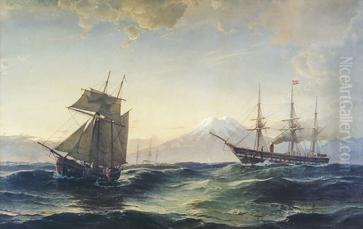 Under Island Oil Painting by Carl Frederik Sorensen