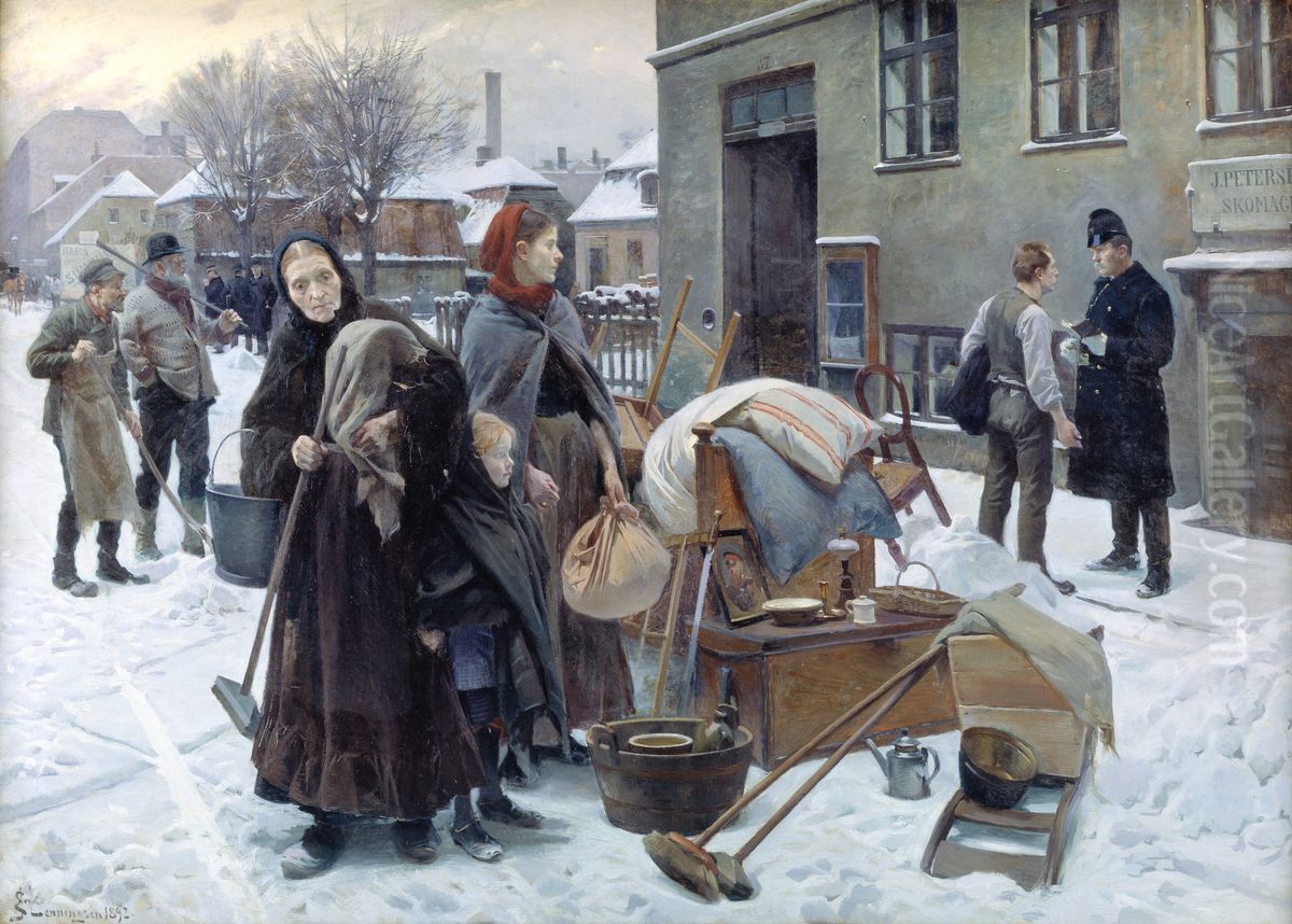 Sat ud Oil Painting by Erik Henningsen