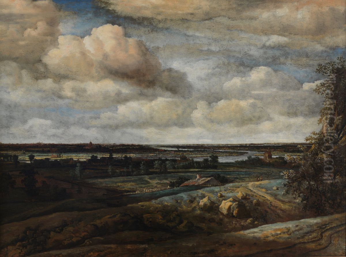 Dutch Panorama Landscape with a Distant View of Haarlem Oil Painting by Philips Koninck