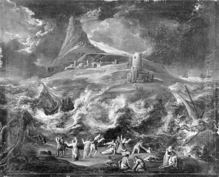 Storm Surge Oil Painting by Joseph Vernet