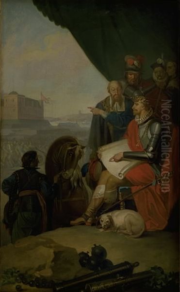 Frederik II Builds Kronborg Castle at Elsinore Oil Painting by Nicolai Abildgaard