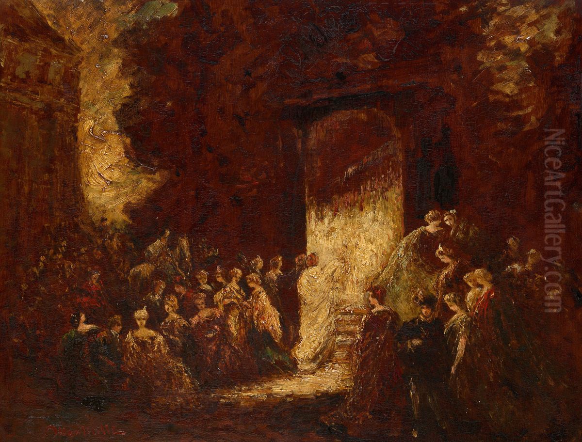 Fete d'Apres-Midi Oil Painting by Adolphe Joseph Thomas Monticelli