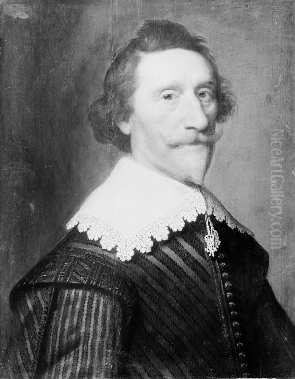 The Dutch Poet and Historian Pieter Cornelisz Hooft (1581-1647) Oil Painting by Michiel Jansz. van Mierevelt
