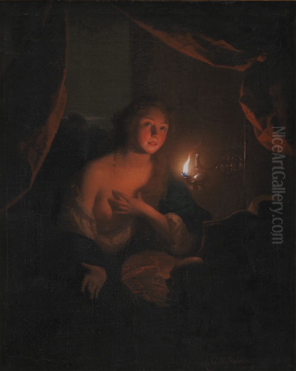 The Penitent Saint Mary Magdalene Oil Painting by Godfried Schalcken