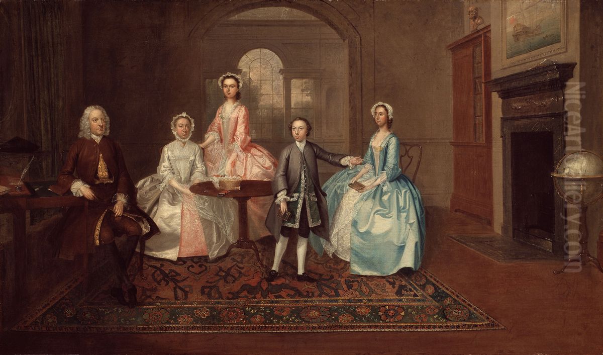 John Thomlinson and His Family Oil Painting by Arthur Devis