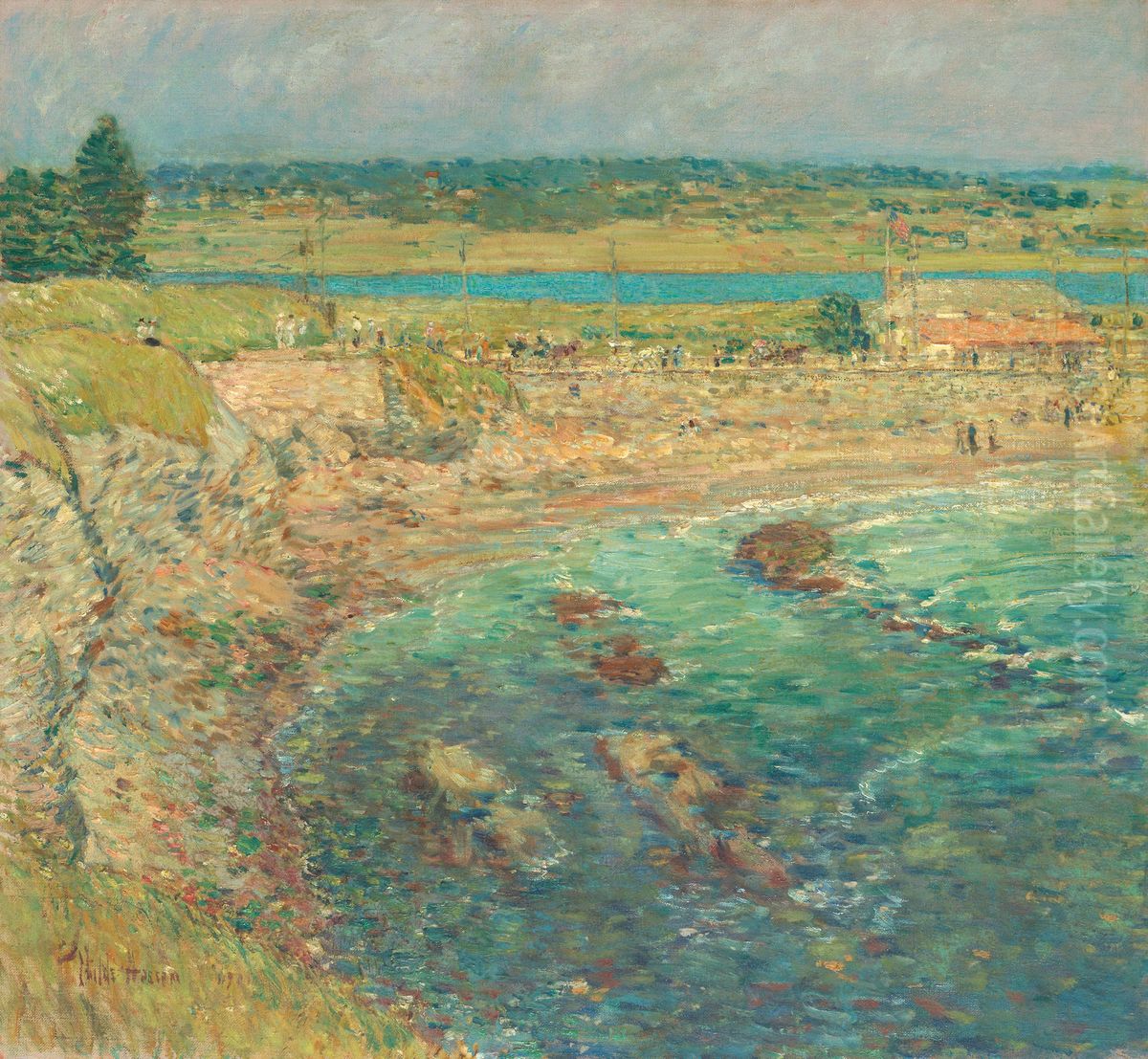 Bailey's Beach, Newport, R.I. Oil Painting by Childe Hassam