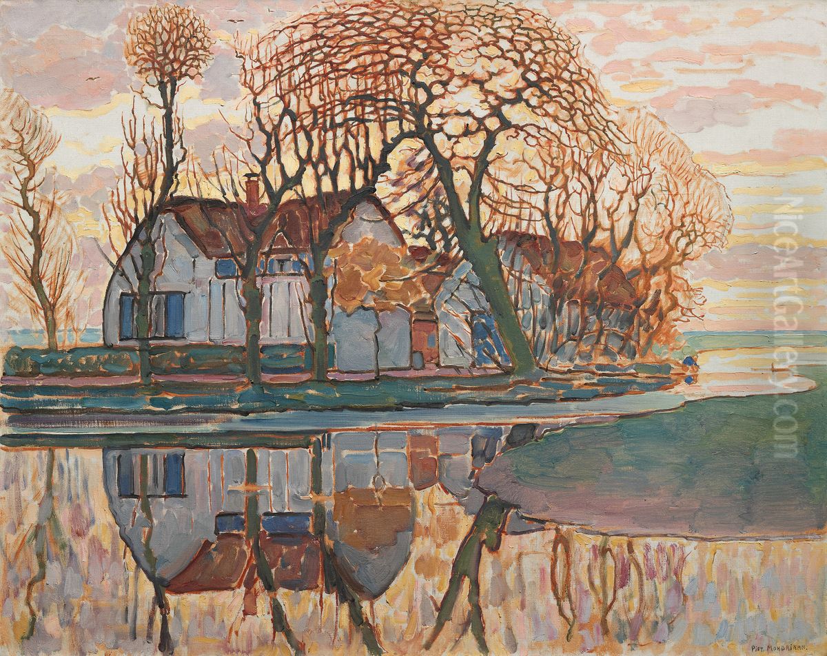 Farm near Duivendrecht Oil Painting by Piet Mondrian