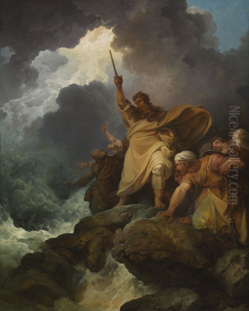 The Destruction of Pharaoh's Army Oil Painting by Philip James de Loutherbourg