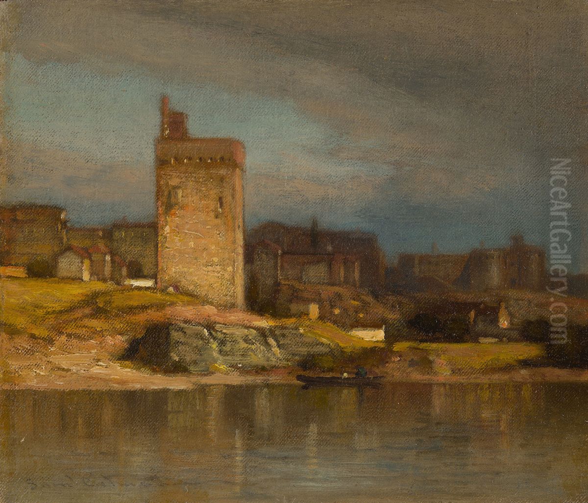 Old Tower at Avignon Oil Painting by Samuel Colman