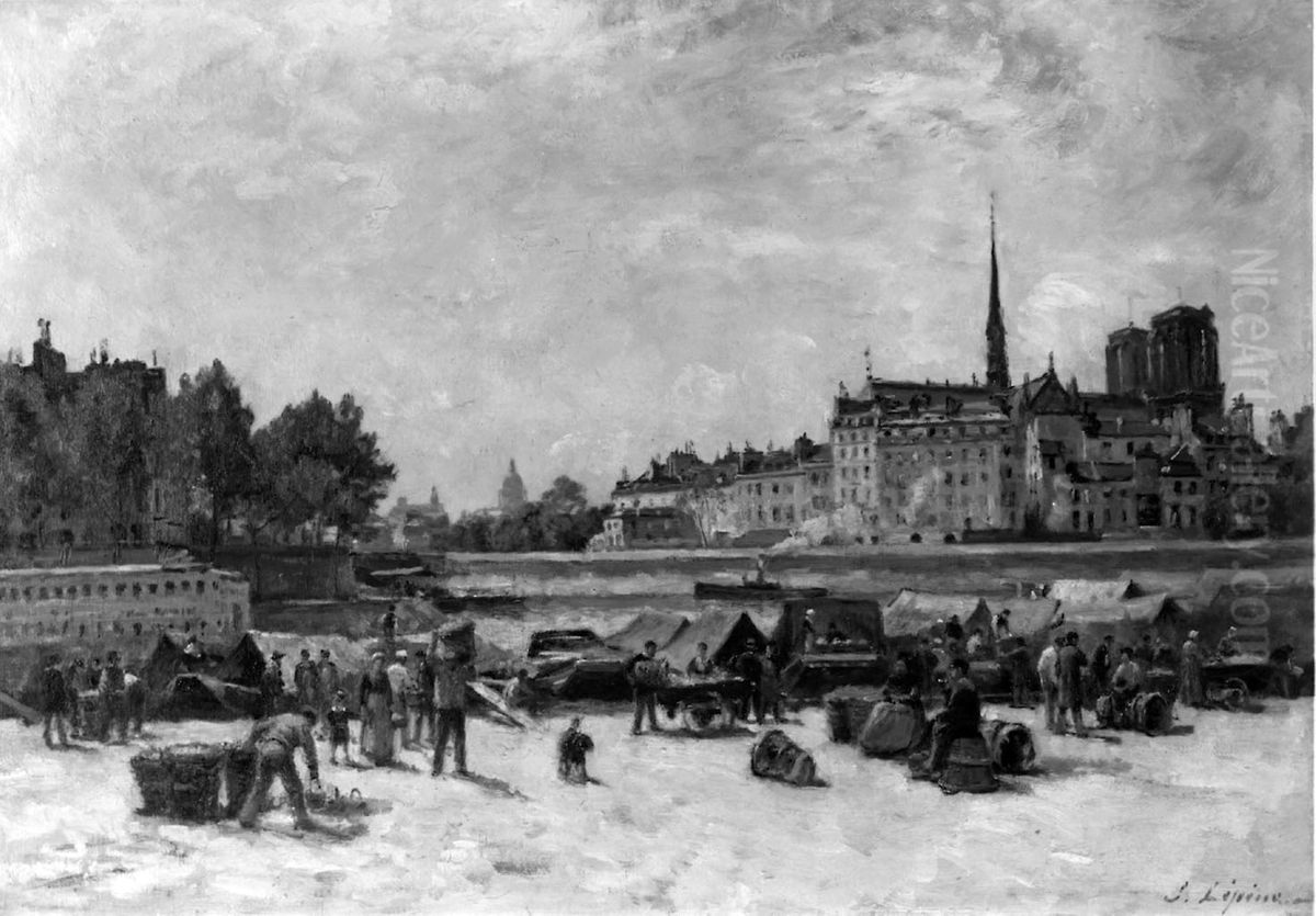 The Apple Market Oil Painting by Stanislas Lepine