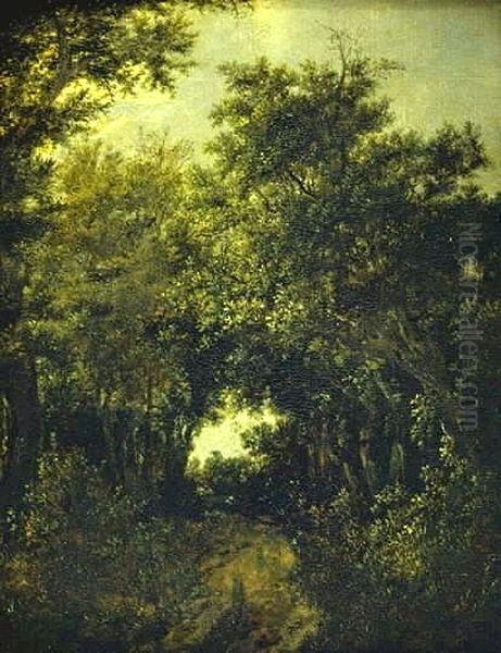 Road in an Oak Forest Oil Painting by Jacob Van Ruisdael