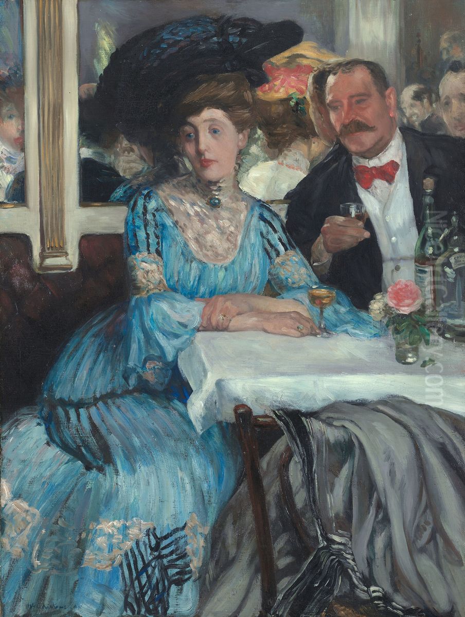 At Mouquin's Oil Painting by William James Glackens