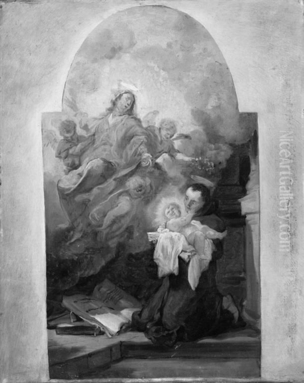 Virgin and Child with Saint Francis Oil Painting by Sir Anthony Van Dyck