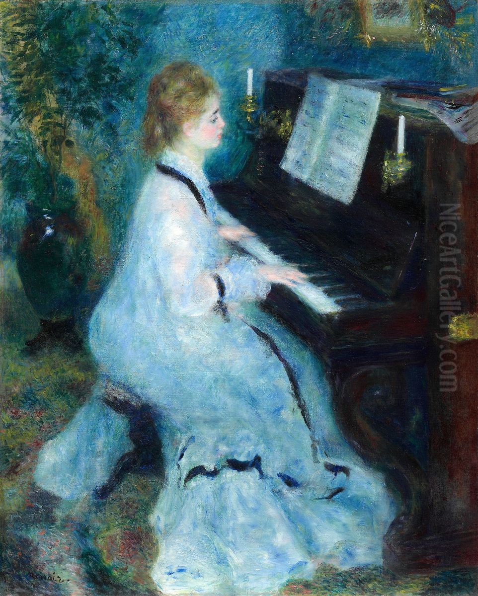 Woman at the Piano Oil Painting by Pierre Auguste Renoir