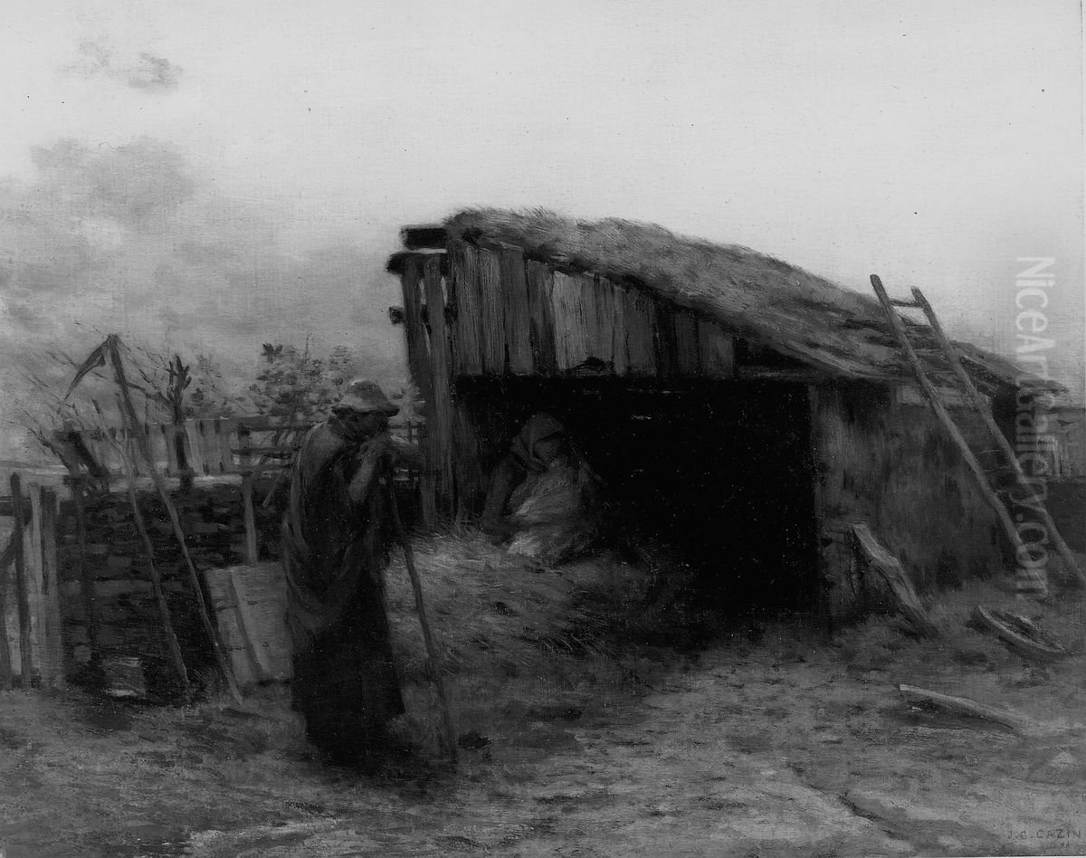 Rest on the Flight into Egypt Oil Painting by Jean-Charles Cazin
