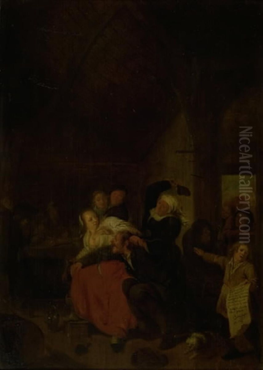 The Jealous Wife Oil Painting by Jan Miense Molenaer