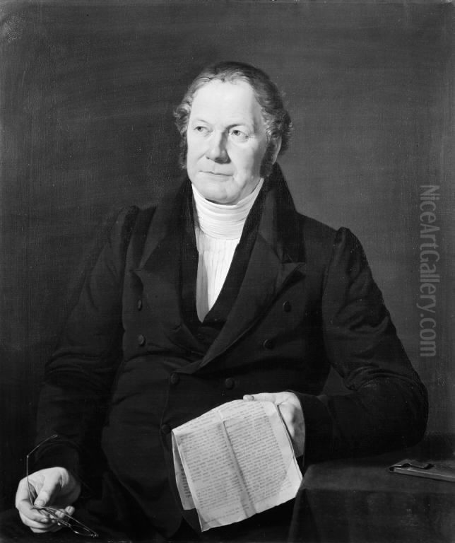 Svend Svendsen Lunde, kunstnerens fader Oil Painting by Anders Christian Lunde