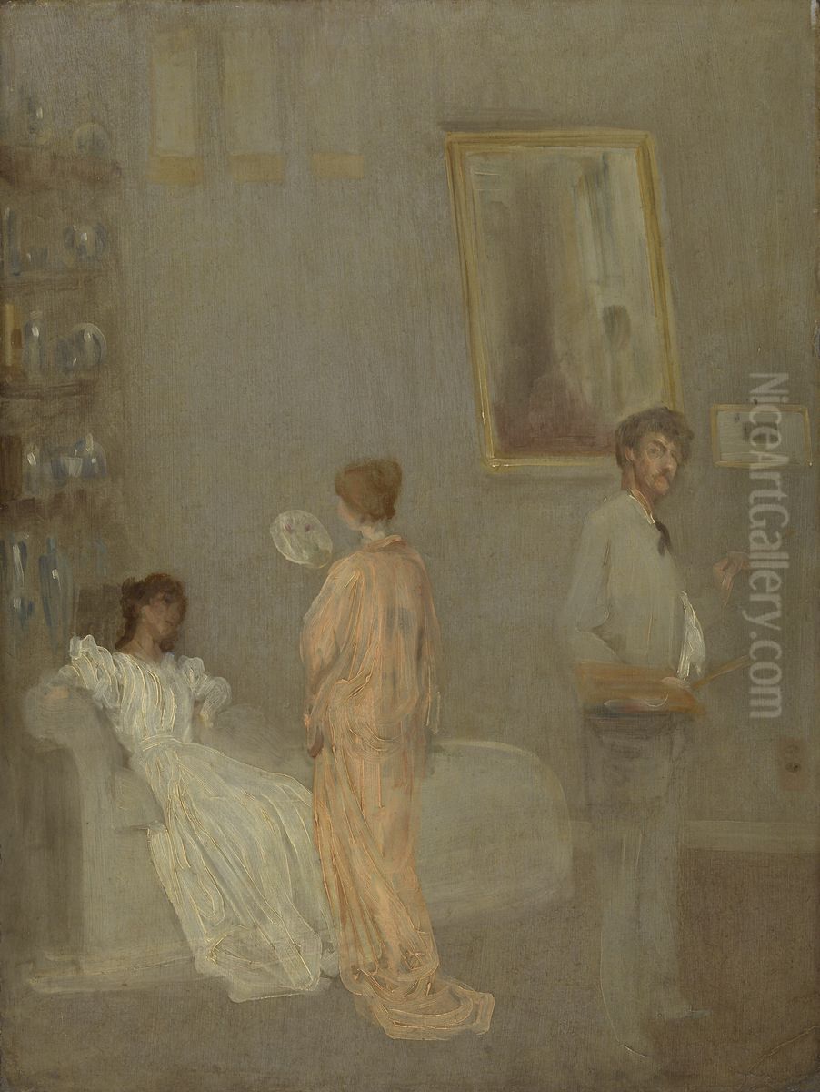 The Artist in His Studio Oil Painting by James McNeill Whistler