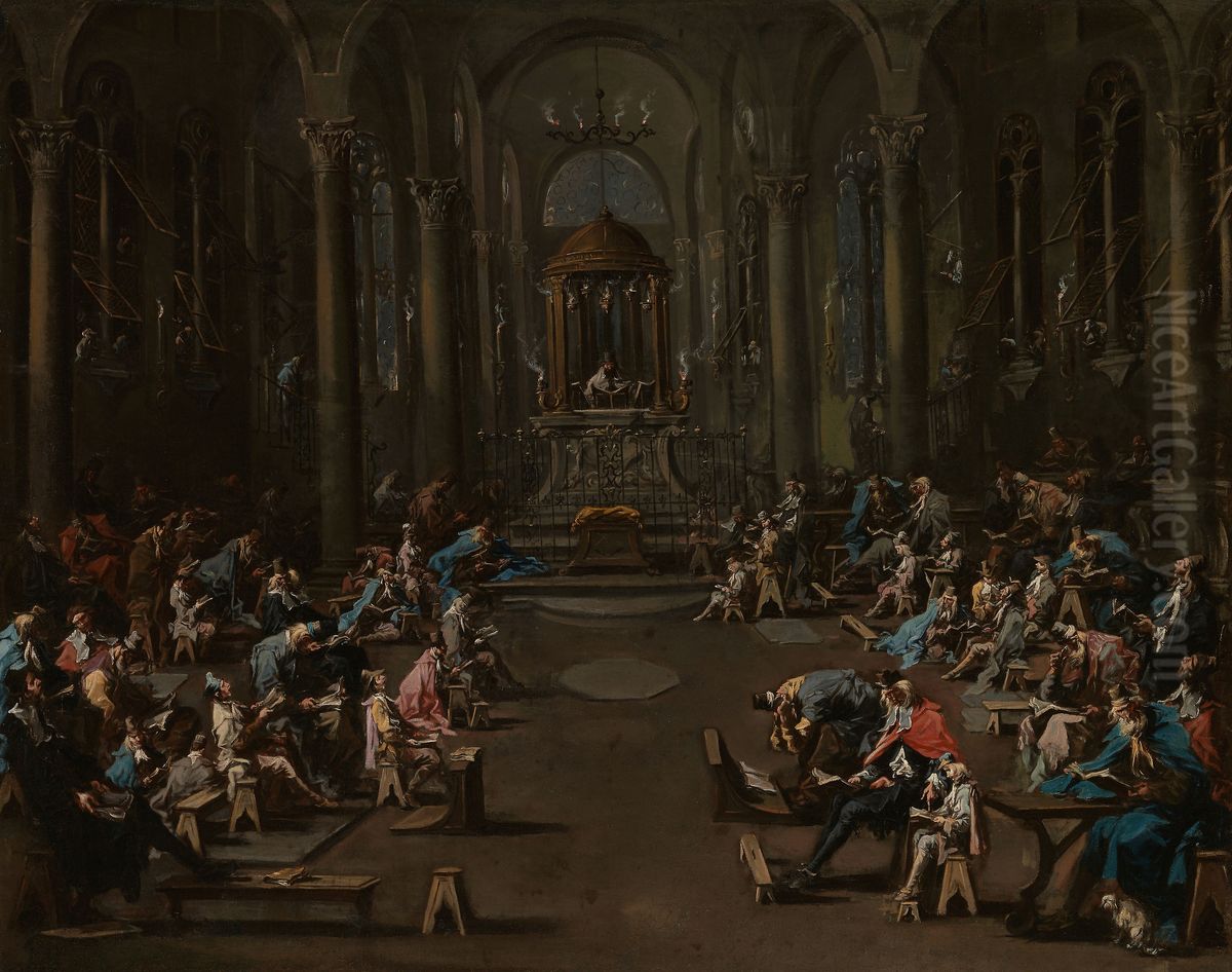 The Synagogue Oil Painting by Alessandro Magnasco