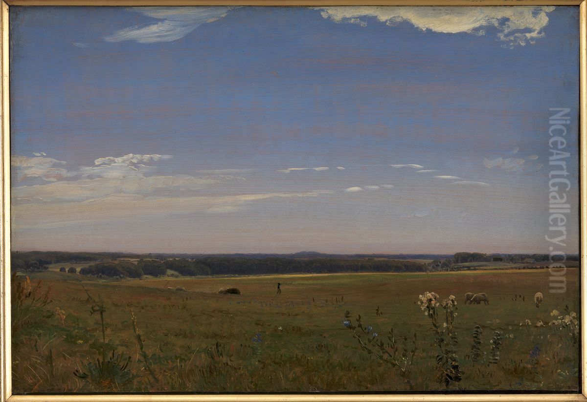 Udsigt mod herregarden Beldringe Oil Painting by P. C. Skovgaard