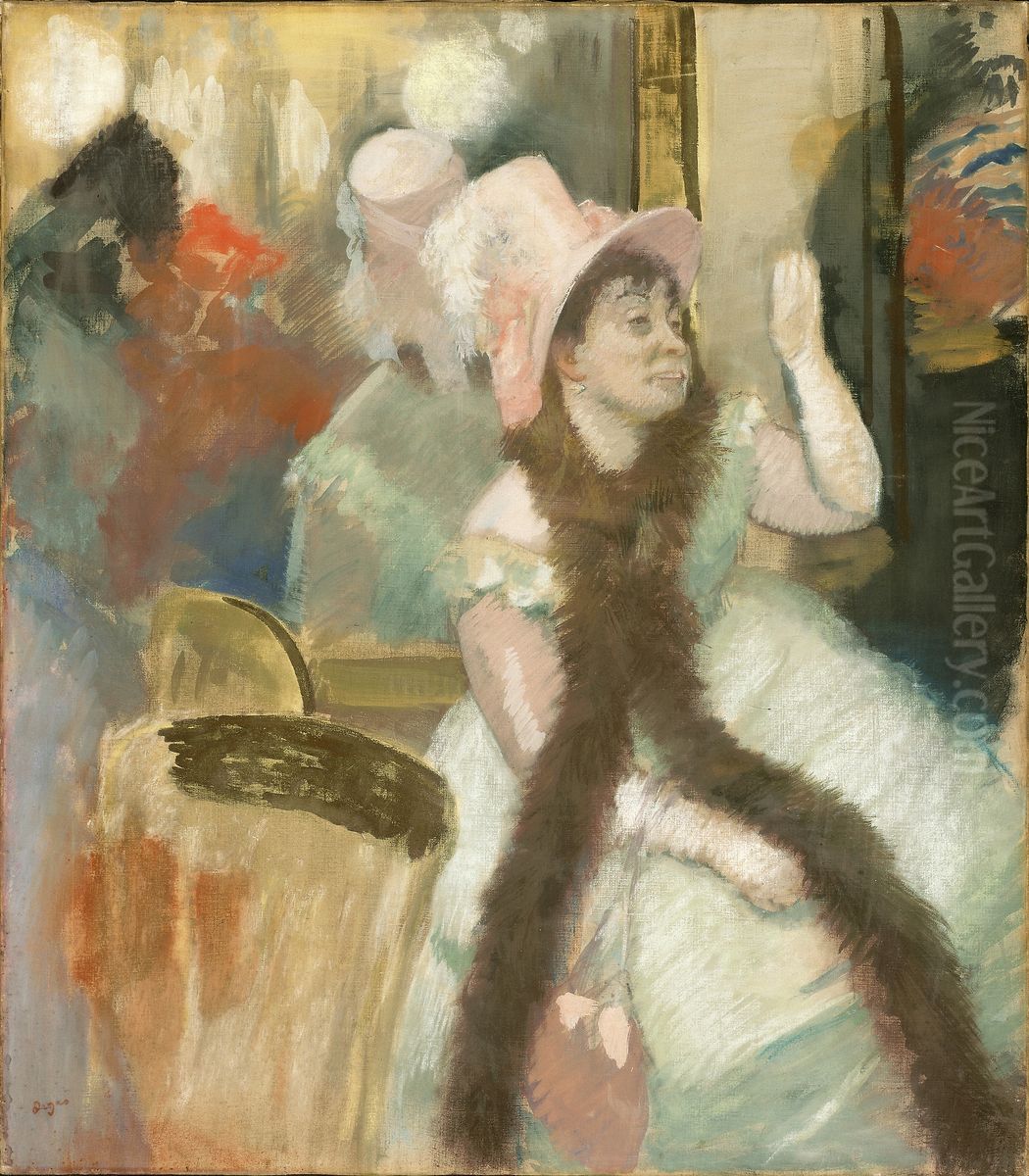 Portrait after a Costume Ball (Portrait of Madame Dietz-Monnin) Oil Painting by Edgar Degas