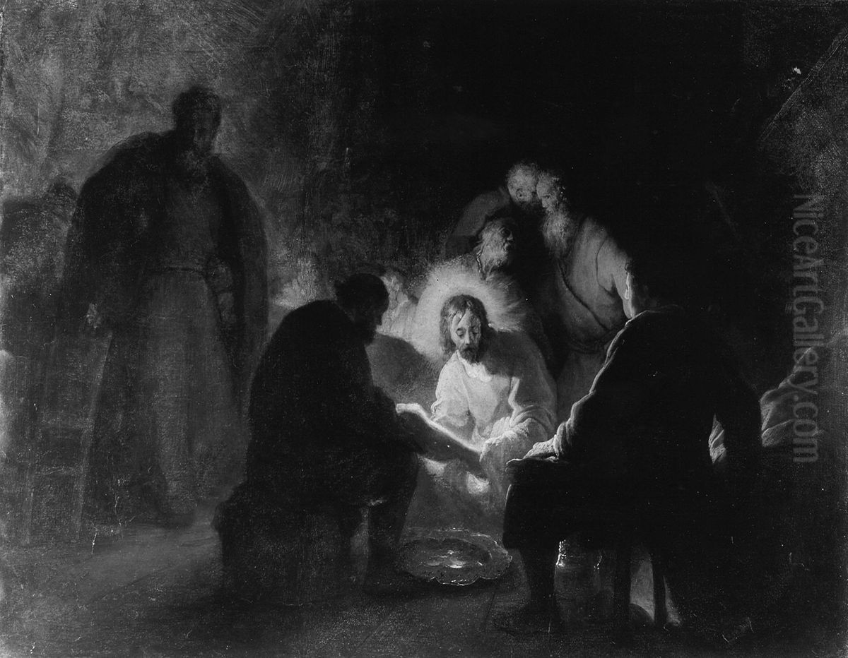 Christ Washing the Disciples' Feet Oil Painting by Jan Lievens