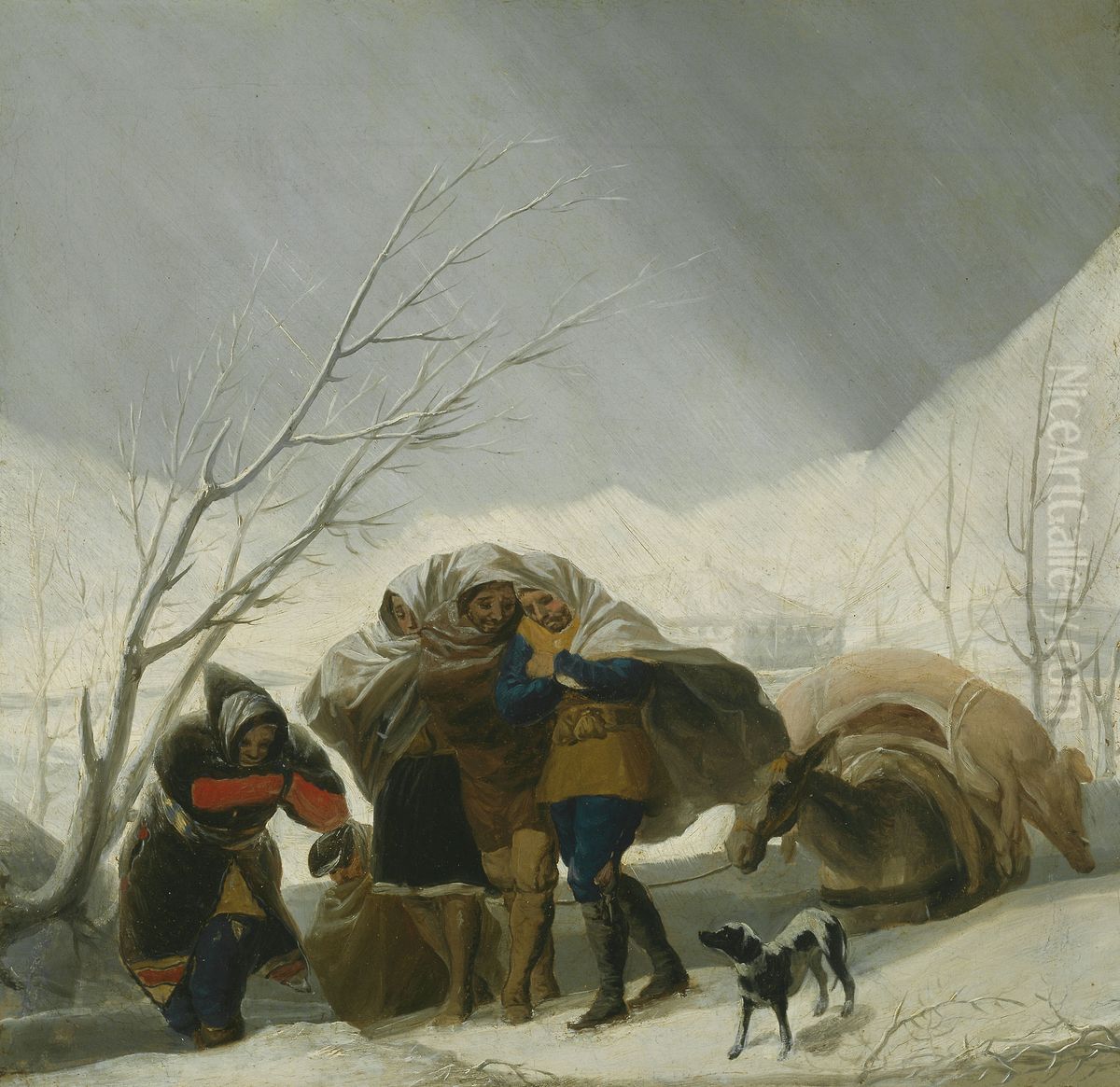 Escena de invierno Oil Painting by Francisco Goya Fuendetodos