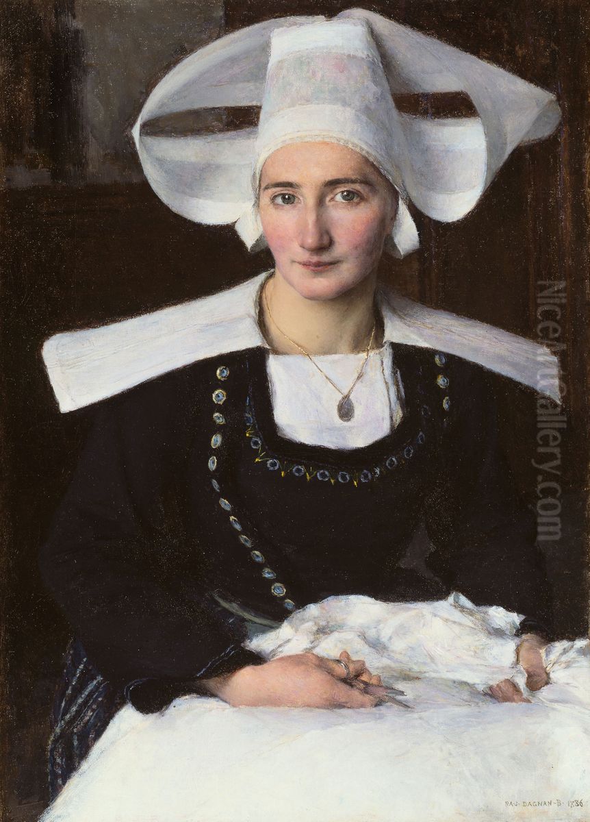 Woman from Brittany Oil Painting by Pascal Dagnan-Bouveret