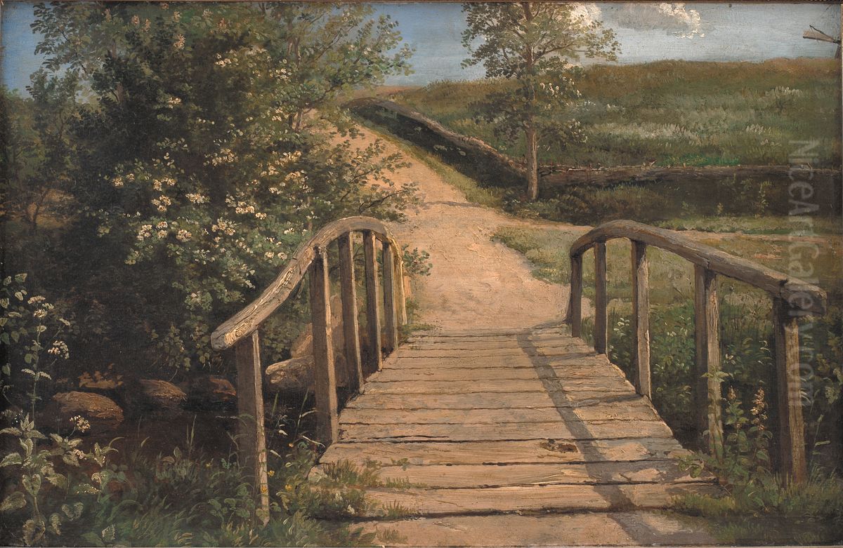 Bro over kirkegardsaen i Assens Oil Painting by Dankvart Dreyer