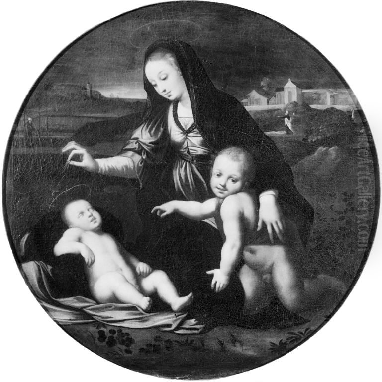 Virgin and Child with the Infant St John Oil Painting by Raphael