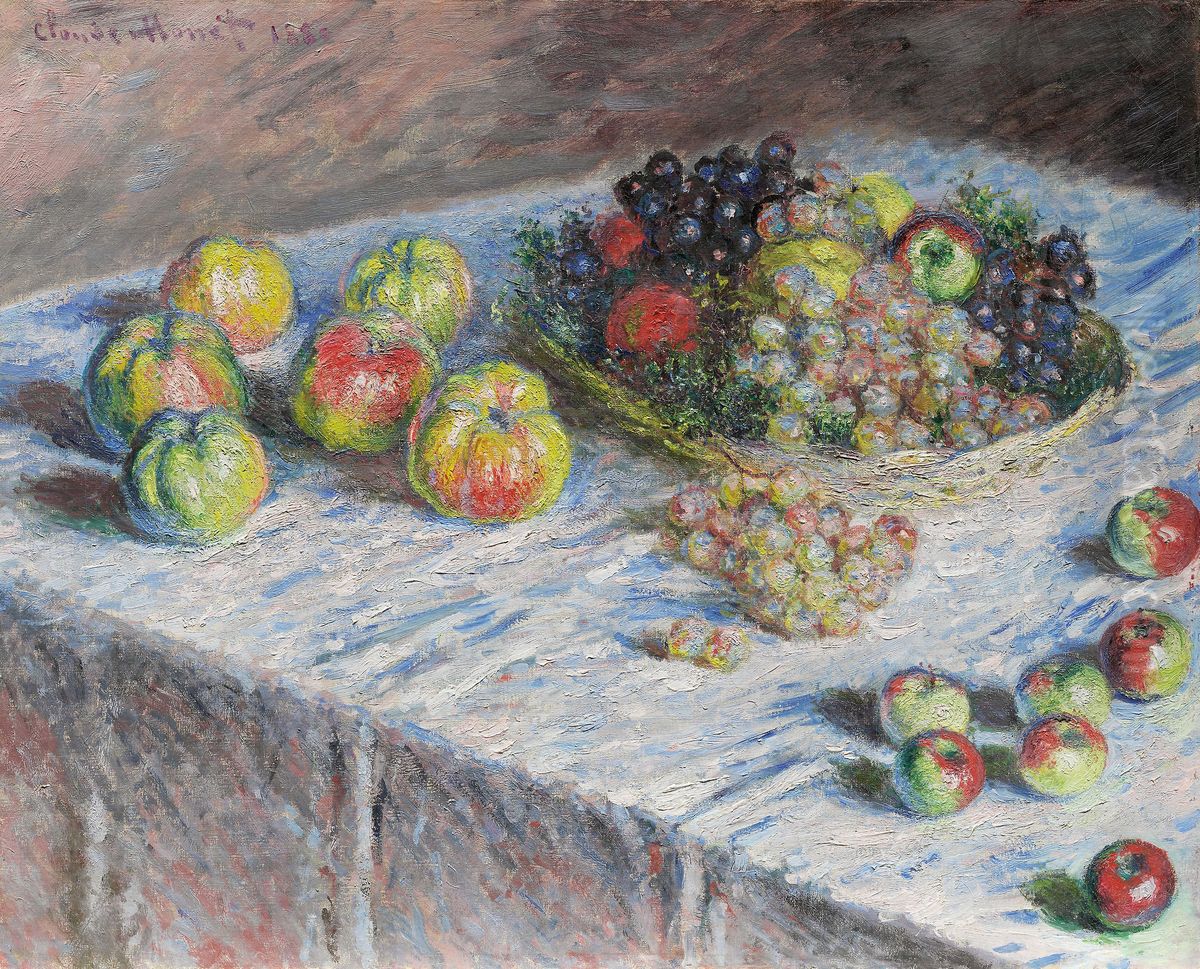 Apples and Grapes Oil Painting by Claude Oscar Monet