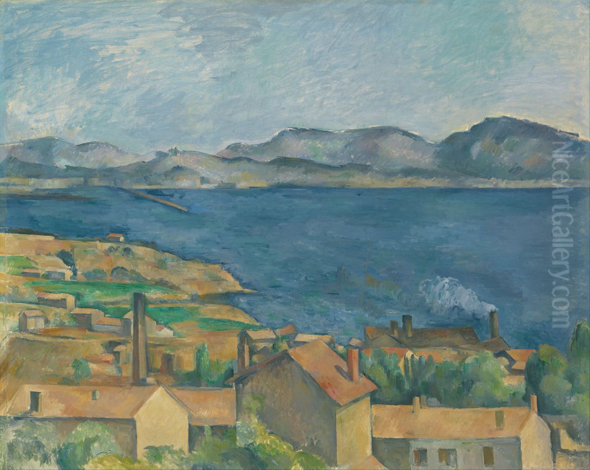 The Bay of Marseilles, Seen from L'Estaque Oil Painting by Paul Cezanne