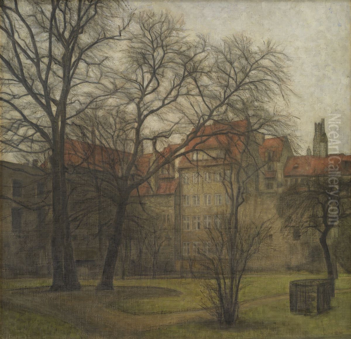 Haven ved Prinsens Palae Oil Painting by Svend Hammershoi