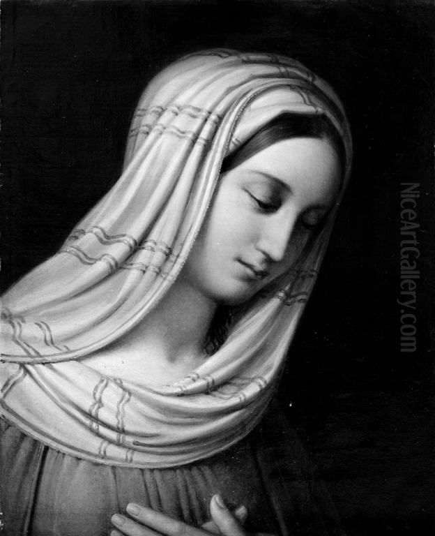 Madonnahovede Oil Painting by Johan Ludwig Lund