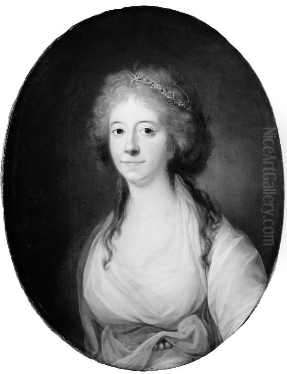 Elisabeth (Lisa) de la Calmette, f. baronesse Iselin, Antoine de la Calmettes hustru Oil Painting by Jens Juel