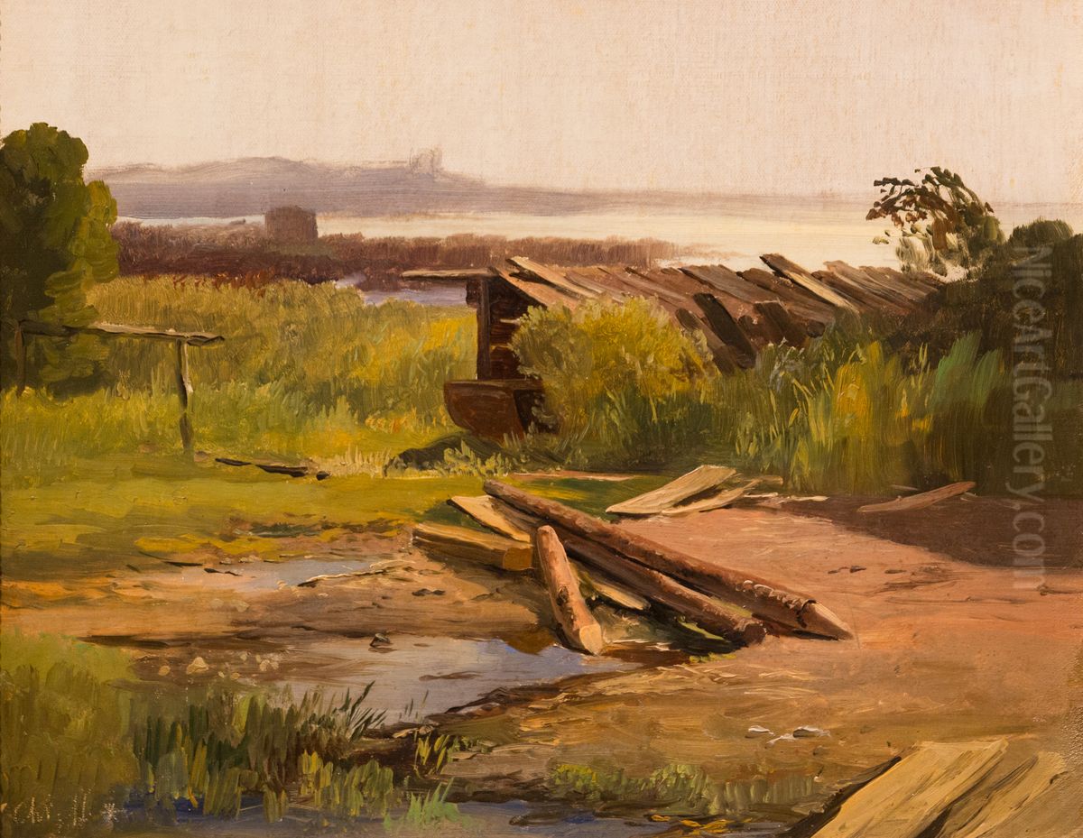 Landscape by a Lake in Bavaria, Germany Oil Painting by Christian Morgenstern