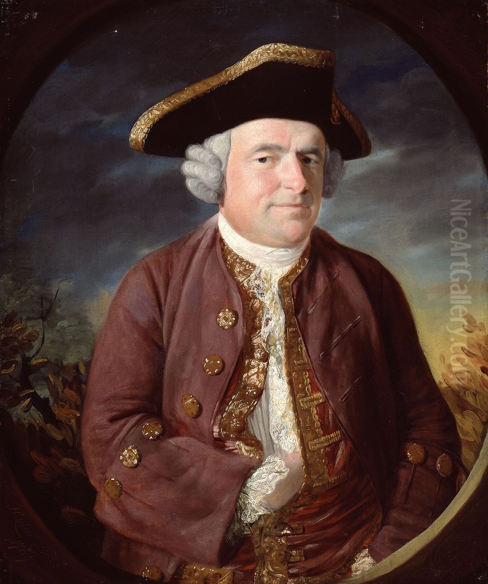 Portrait of a Man in a Tricorn Hat Oil Painting by John Russell