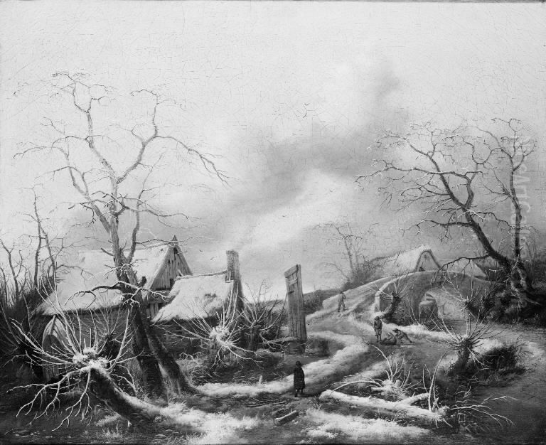 Winter Scenery Oil Painting by Jan Wijnants