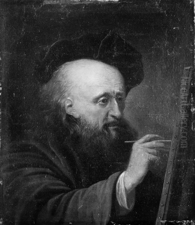 En aldrende maler Oil Painting by Jens Juel