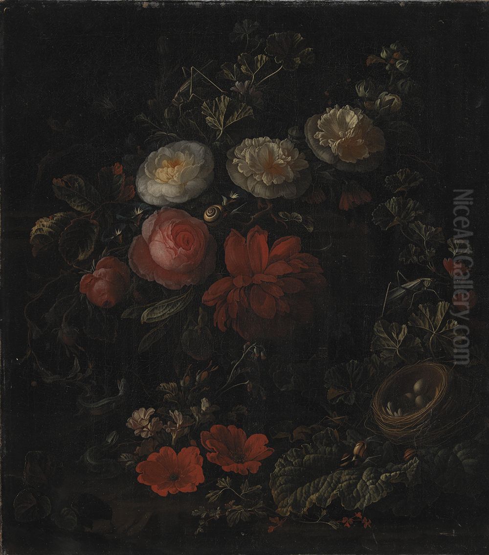 Flowers Oil Painting by Elias van den Broeck