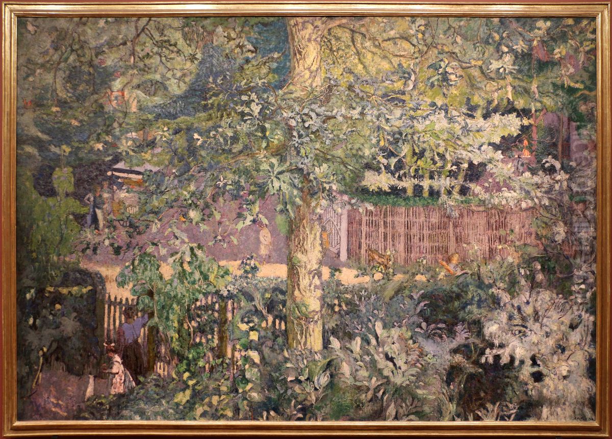Foliage-Oak Tree and Fruit Seller Oil Painting by Jean-Edouard Vuillard
