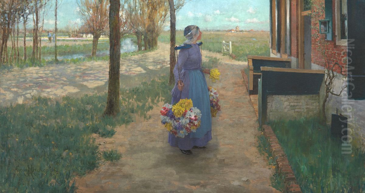 Flower Girl in Holland Oil Painting by George Hitchcock
