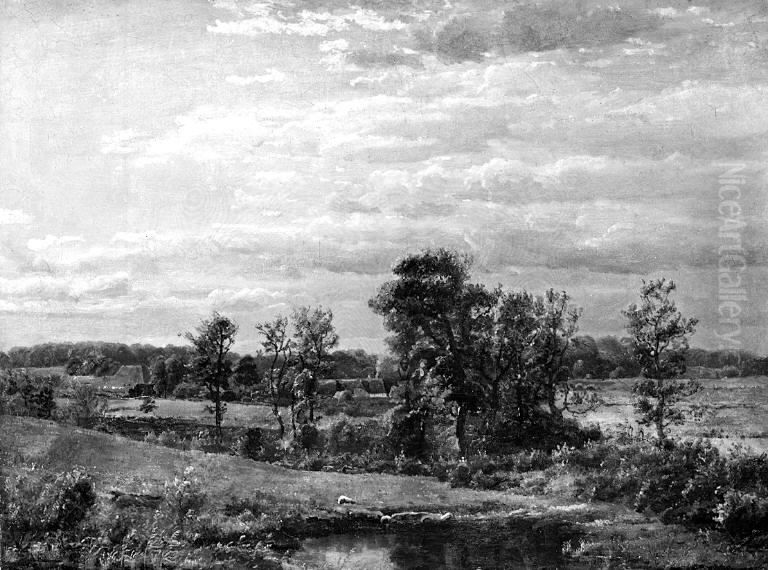 Landscape with a Bog Oil Painting by Dankvart Dreyer