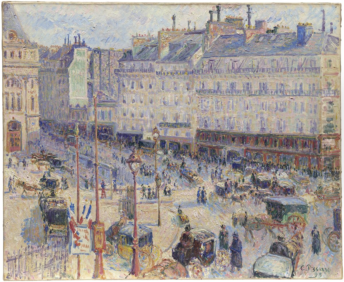 The Place du Havre, Paris Oil Painting by Camille Pissarro