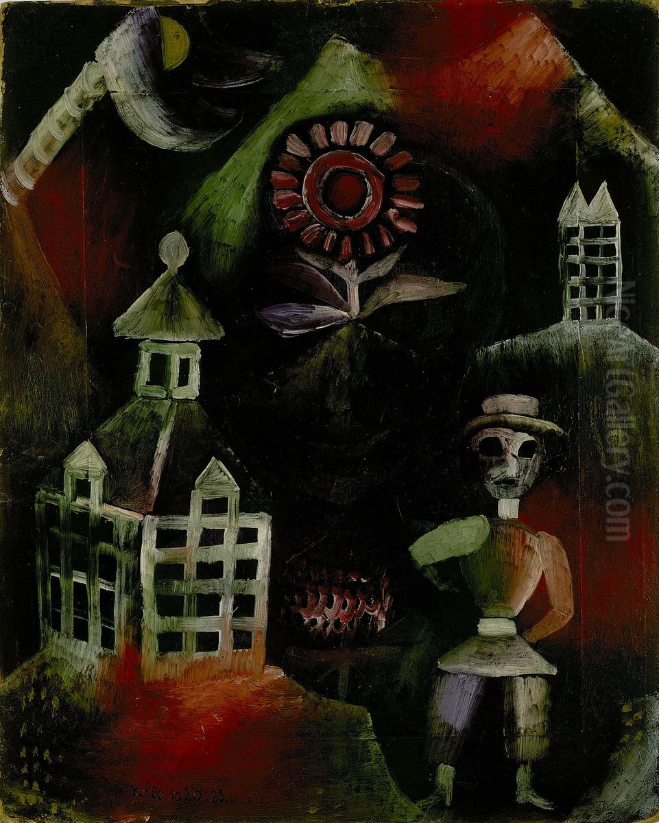 Schoolhouse Oil Painting by Paul Klee