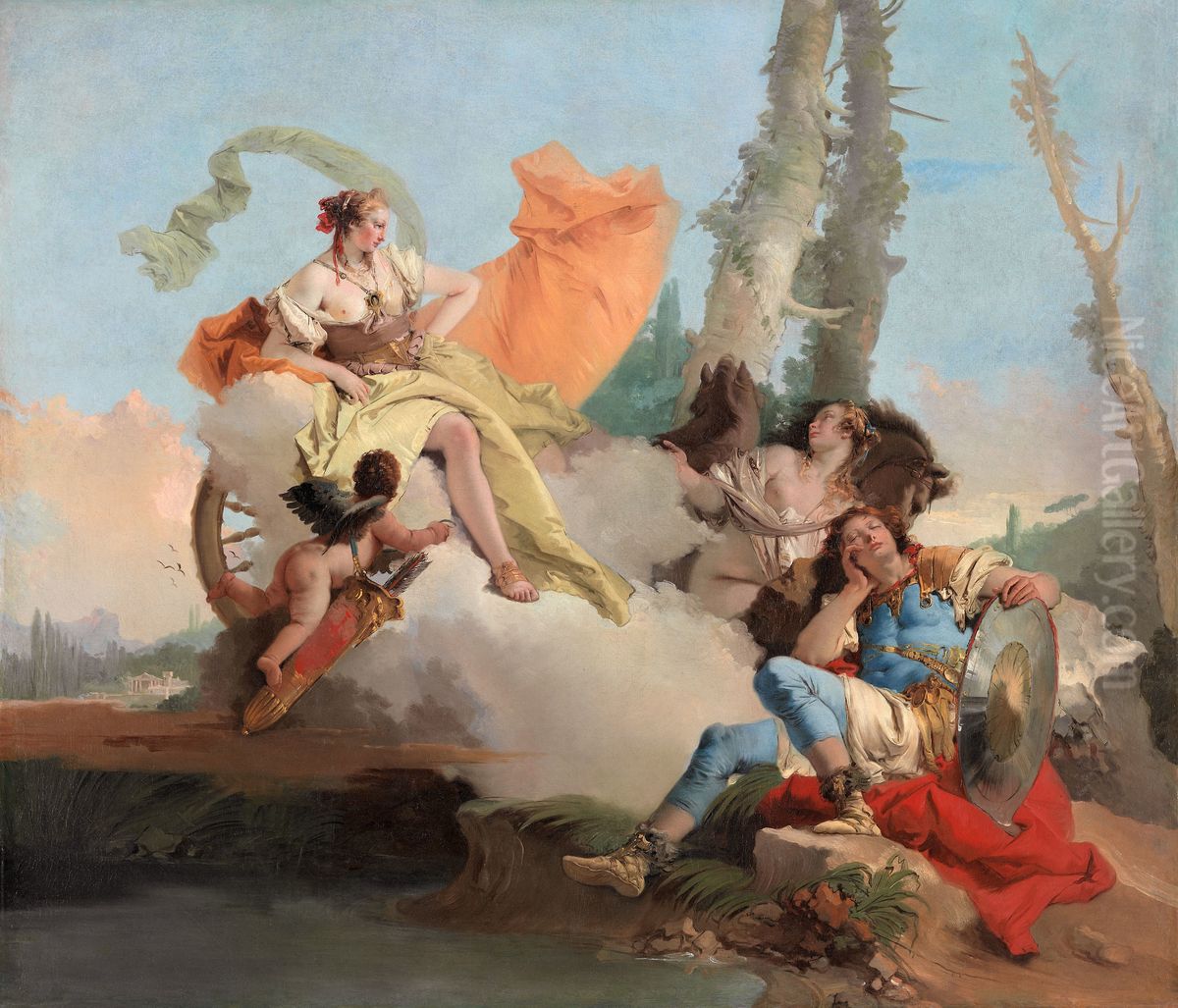 Armida Encounters the Sleeping Rinaldo Oil Painting by Giovanni Battista Tiepolo