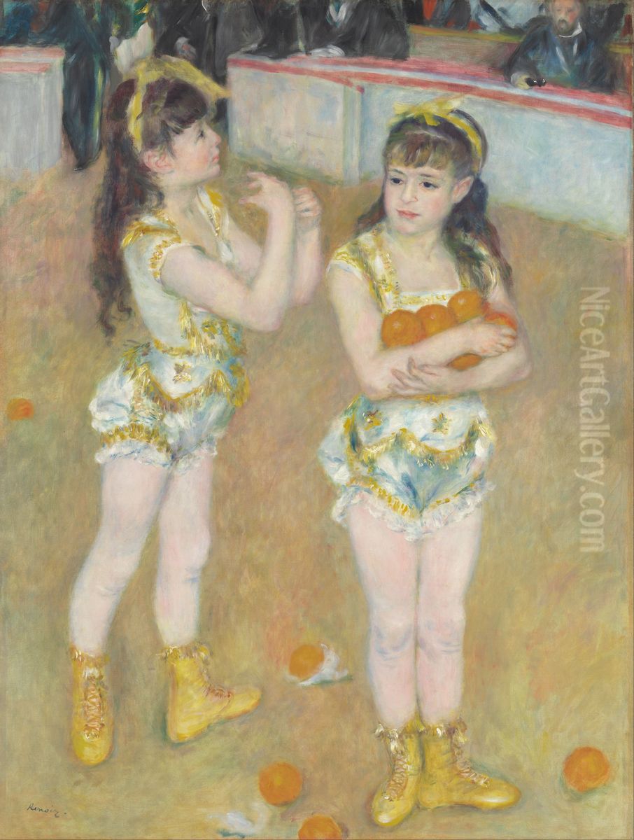 Acrobats at the Cirque Fernando (Francisca and Angelina Wartenberg) Oil Painting by Pierre Auguste Renoir