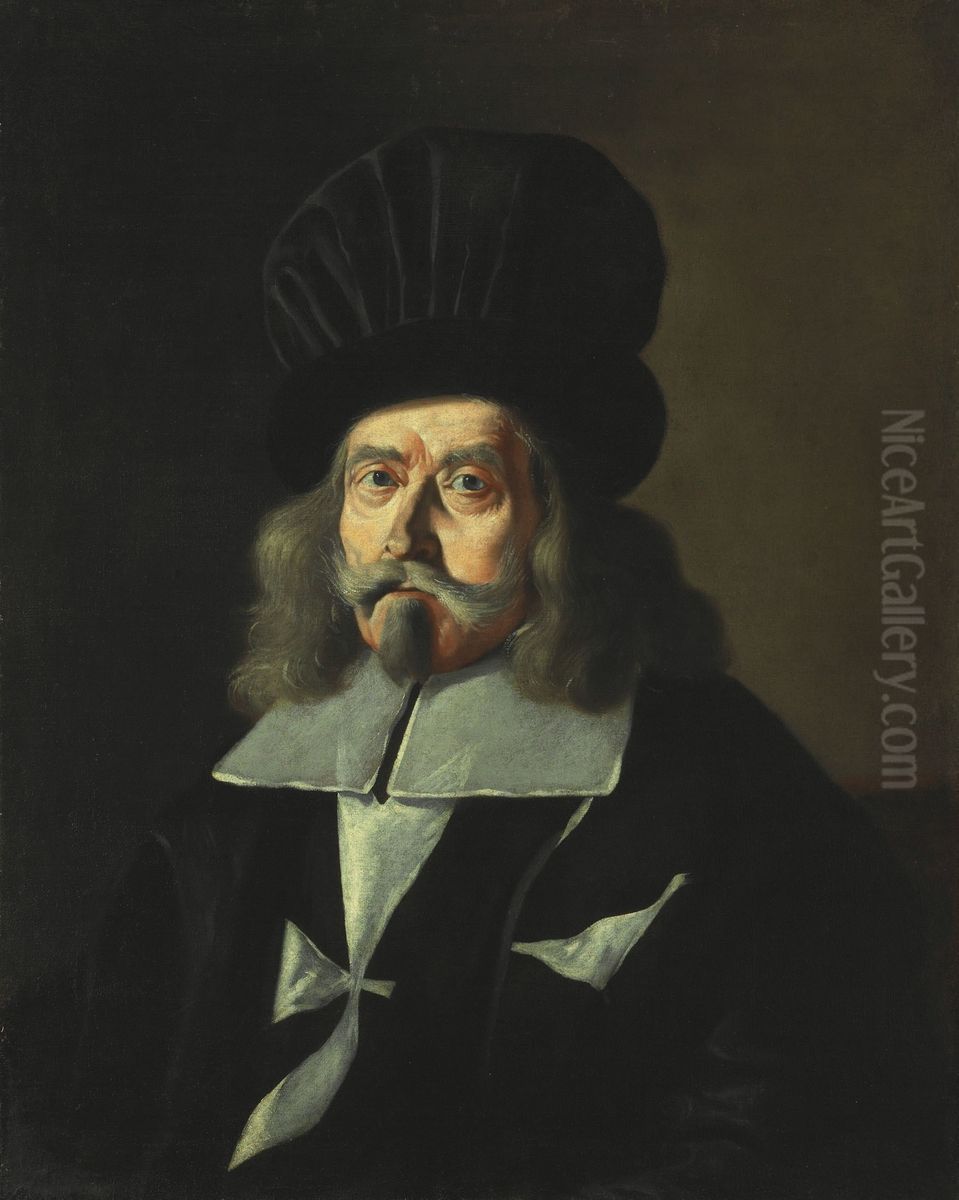 Portrait of a Grand Master of the Knights of Malta, Martin de Redin Oil Painting by Mattia Preti
